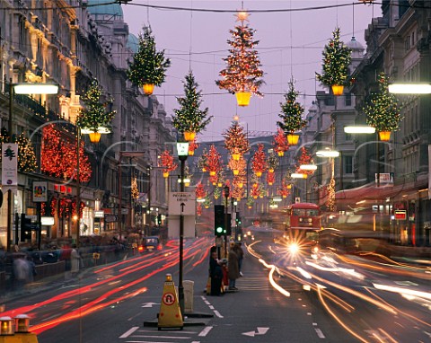 Christmas lights at dusk Regent Street London