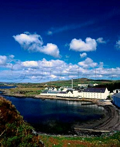 Laphroaig Distillery on the southern coast of the   Isle of Islay Argyllshire Scotland