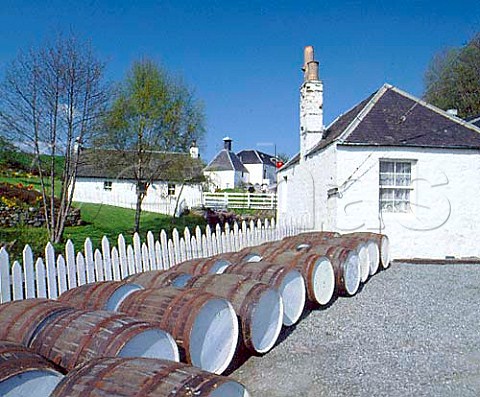 Oak sherry barrels at Edradour Distillery   Pitlochry Perthshire Scotlands smallest   distillery it was built in 1837 and modernised in   1982