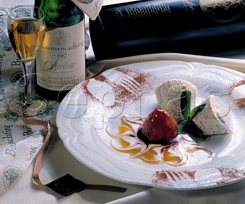 South Africa  Dessert with Buitenverwachting  botrytised Riesling wine