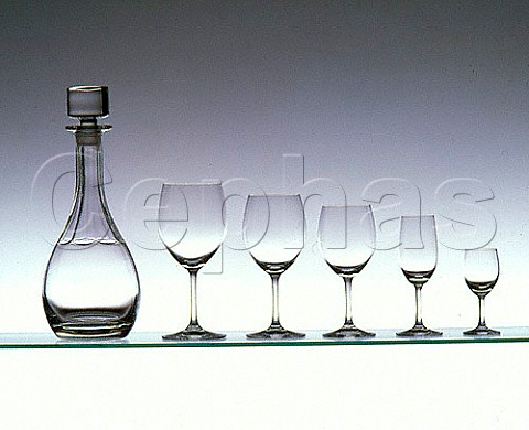 Decanter and wine glasses
