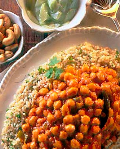 Spiced chickpeas with rice