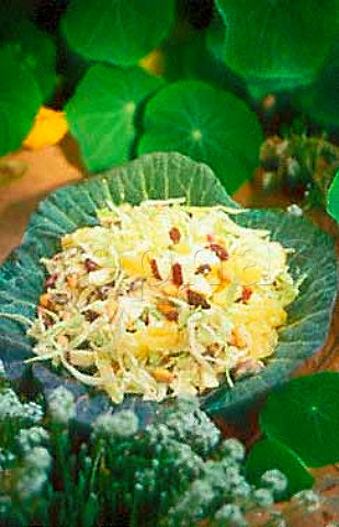 Coleslaw with fruit and nuts