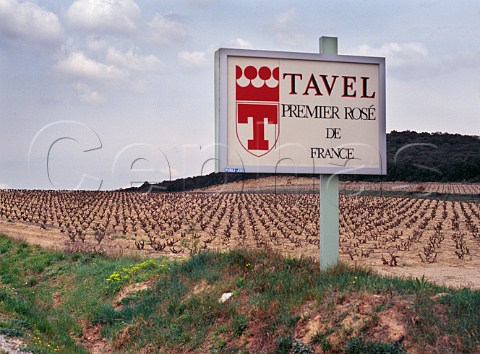 Sign by vineyard at Tavel Gard France