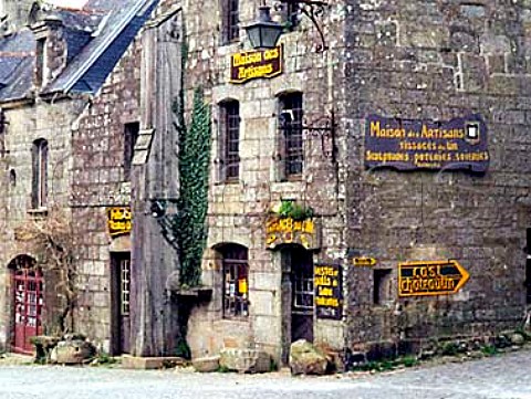 Traditional Breton Atelier shop selling lace and   leather in Locronon Brittany France