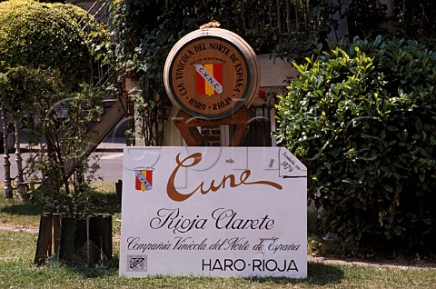 Display board of CVNE during the Semana   del Vino wine week Haro La Rioja   Spain
