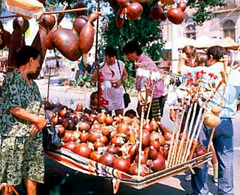 Gourd stall Viana do Castelo street market   Portugal
