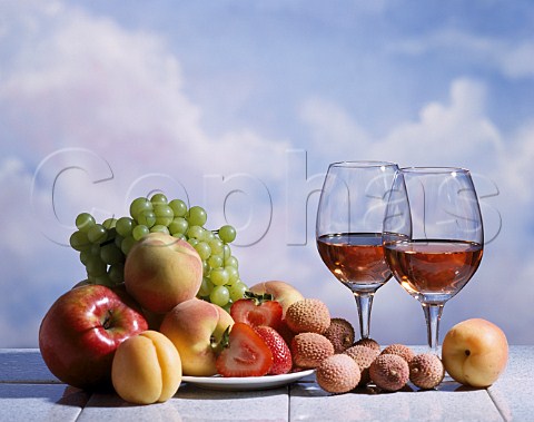 Ros wine and fruit
