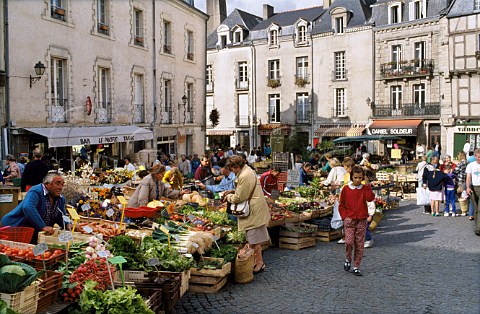 Street market in Vannes Morbihan   Brittany France