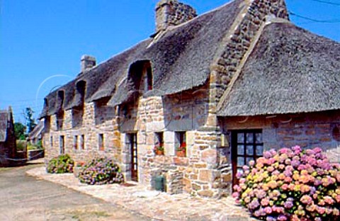 Thatched cottage at Kerascoet Southwest   of PontAven Finistre France    Brittany