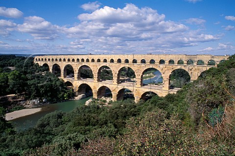 Pont du Gard over the Gardon River a Roman aqueduct built to supply water to Nmes   Gard France