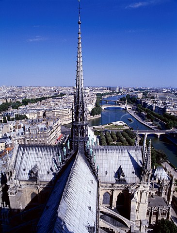NotreDame Cathedral and the River Seine   Paris France