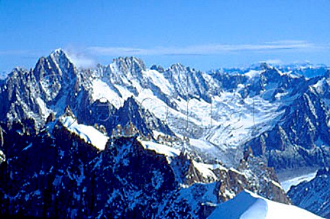 Massif du Mont Blanc lAiguille Verte   and Glacier de Talefre HauteSavoie   France