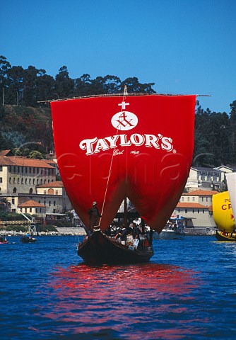 The barco rabelo of Taylors in the   annual boat race on the Douro Oporto   Portugal