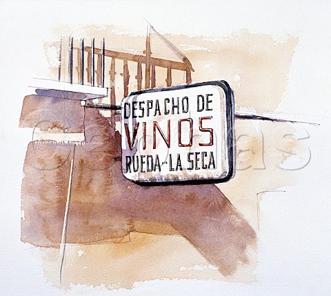 Sign for wine shop in Rueda   Castilla y Len Spain
