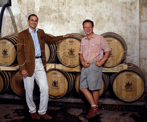 Anthony HamiltonRussell left with Kevin Grant his former winemaker HamiltonRussell Estate Hermanus South Africa   
