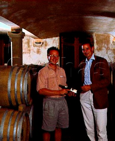 Anthony HamiltonRussell right with his winemaker   Kevin Grant HamiltonRussell Estate Hermanus South   Africa   Overberg WO