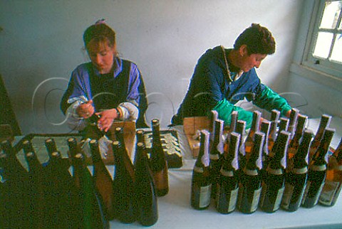 Hand labelling at Palacio da Brejoeira   Moncao Minho Portugal Vinho Verde