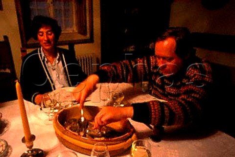 Antonio and Francisca Vinagra at dinner   Quinta da Tamariz Barcelos Minho   Portugal
