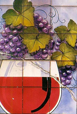 Grapes and glass motif on Portuguese   tiles