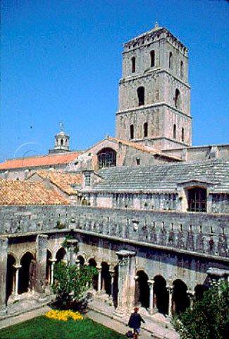Cloisters and tower of StTrophime   Arles BouchesduRhne France