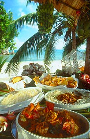 Crab Seychelles cuisine by the beach