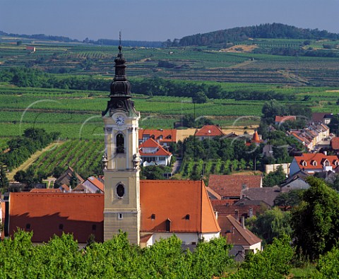 Village of Langenlois surrounded by vineyards   Niedersterreich Austria    Kamptal