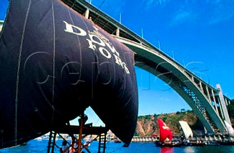 Barcos Rabelos during the annual race on   the Douro at Oporto Portugal