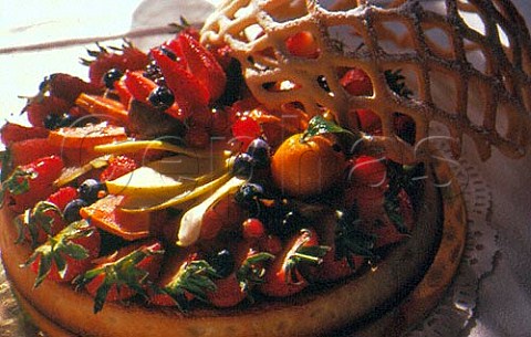 Mixed fruit tart made by Chef Christophe  Leroy