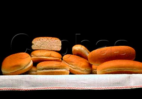 White baps  rolls for burgers  hot dogs