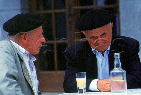 France Elderly men drinking pastis