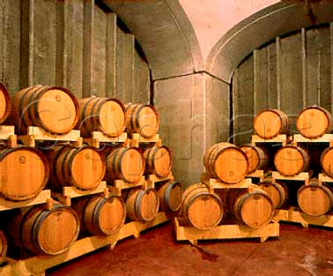 New oak barriques in the barrel cellar of Cantina   del Taburno Foglianese Campania Italy