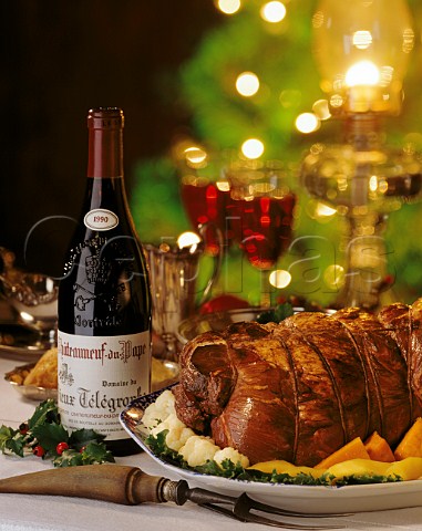Christmas meal Roast venison with   Domaine du Vieux Tlgraphe 1990   Chteauneuf du Pape