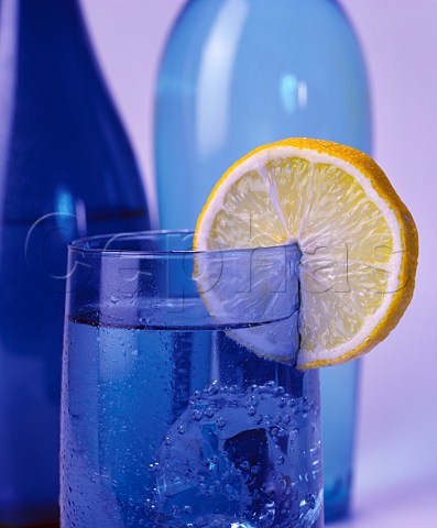 Glass of sparkling mineral water