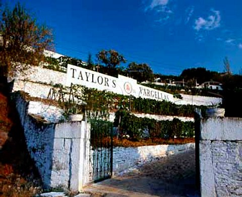 Entrance to Taylors Quinta de Vargellas from the   bank of the Douro River Situated high in the Douro   valley east of Pinho Portugal  Port