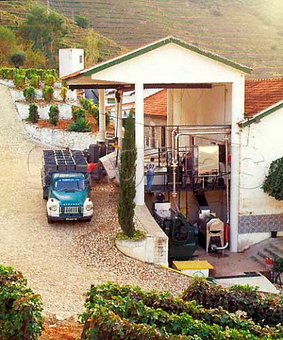 Grape receiving bay of Taylors Quinta de Vargellas high in the Douro valley east of Pinho Portugal   Port