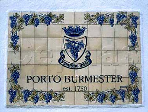 Tiled sign at entrance to Burmesters   Quinta Nova de Nossa Senhora do Carmo   Ferrao Portugal   Port