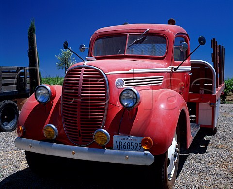 Old truck parked at the Viansa Winery in the   Carneros district Sonoma Co California