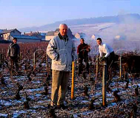 Jacques Seysses and his pruning team in   Clos de la Roche vineyard on a cold December morning   Domaine Dujac MoreyStDenis   Cte dOr France    Cte de Nuits