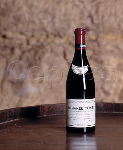 Bottle of 1995 RomaneConti in cellar of Domaine de la RomaneConti   VosneRomane Cte dOr France