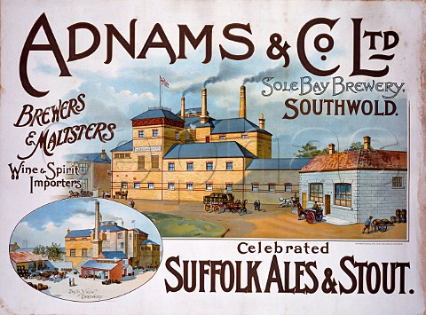 Poster for Adnams Brewery circa 1900 Southwold Suffolk England 