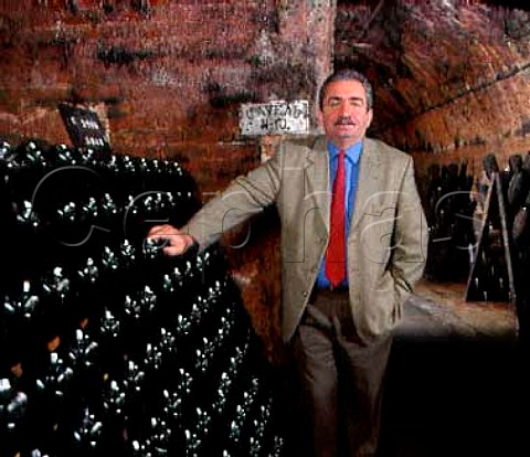 Alain Terrier former Chef de Caves of LaurentPerrier in the cellars at TourssurMarne Marne France  Champagne