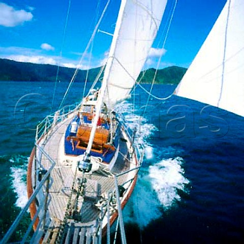 Sailing out of Picton into   Queen Charlotte Sound New Zealand