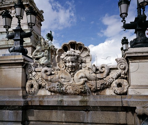 Detail on the fountain by the Monument aux Girondins in the Place des Quinconces   Bordeaux Gironde France
