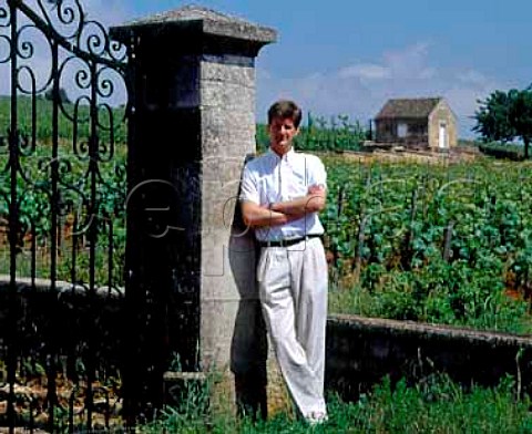 Philippe Drouhin viticulturist of   Domaine Joseph Drouhin at the entrance  to their Clos des Mouches vineyard  Beaune Cte dOr France