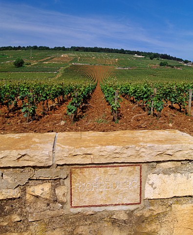 Plaque in the wall of Richebourg vineyard of Domaine de la RomaneConti VosneRomane Cte dOr France Cte de Nuits Grand Cru