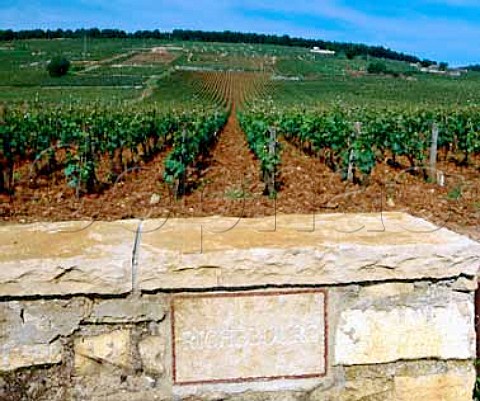 Plaque in the wall of Domaine de la RomaneContis   Richebourg vineyard  VosneRomane Cte dOr France