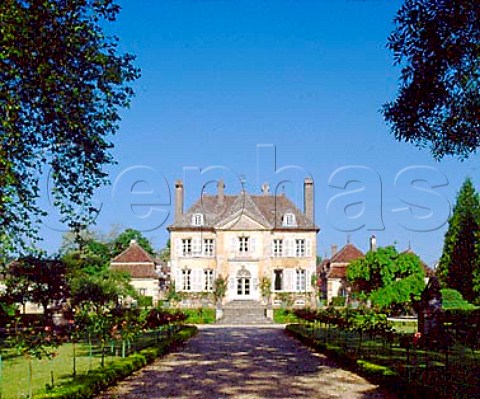 The early18thcentury house of Domaine Chandon de   Briailles  now a historical monument  viewed from   its Le Ntredesigned gardens SavignylsBeaune   Cte dOr France