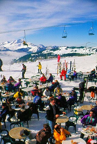 Restaurant on the ski slopes at Avoriaz  HauteSavoie France  RhneAlps