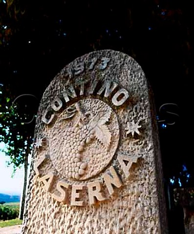 Marker stone on the Contino estate at Laserna   Alava Spain  Rioja Alavesa